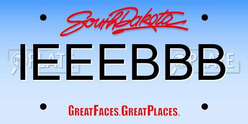 IEEEBBB South Dakota License Plate