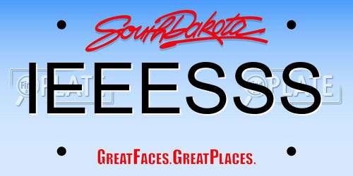 IEEESSS South Dakota License Plate
