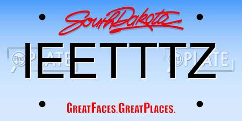 IEETTTZ South Dakota License Plate