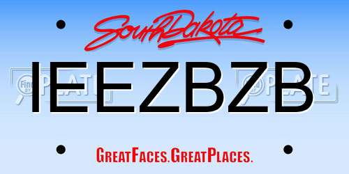 IEEZBZB South Dakota License Plate