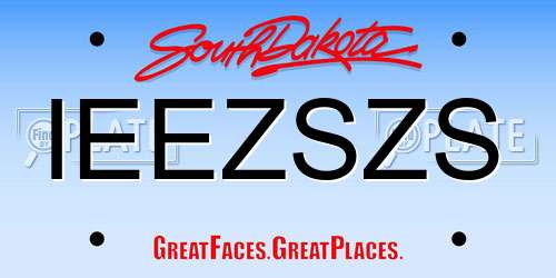 IEEZSZS South Dakota License Plate