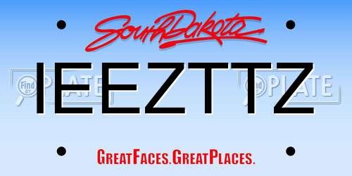 IEEZTTZ South Dakota License Plate