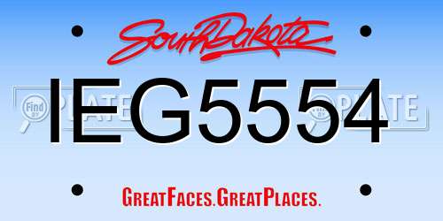 IEG5554 South Dakota License Plate