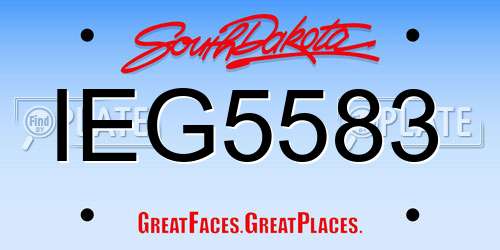 IEG5583 South Dakota License Plate
