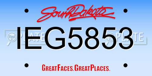 IEG5853 South Dakota License Plate