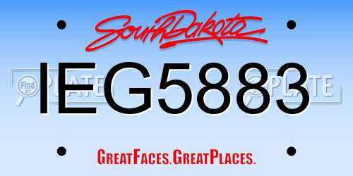 IEG5883 South Dakota License Plate