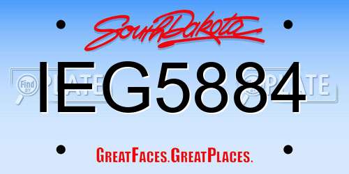 IEG5884 South Dakota License Plate