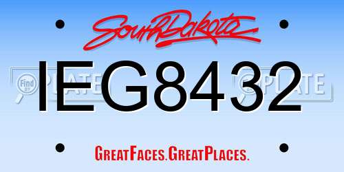 IEG8432 South Dakota License Plate
