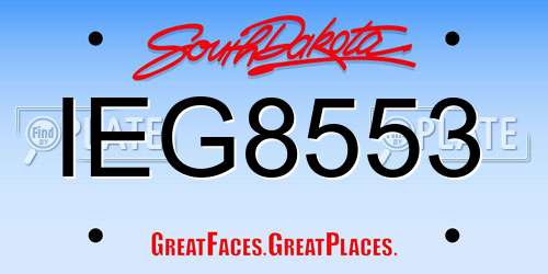 IEG8553 South Dakota License Plate