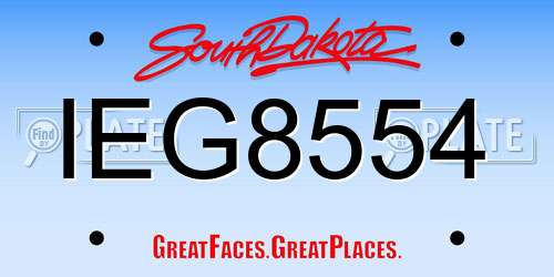 IEG8554 South Dakota License Plate