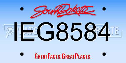 IEG8584 South Dakota License Plate