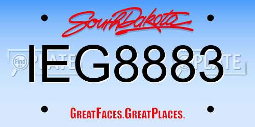 IEG8883 South Dakota License Plate