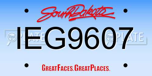 IEG9607 South Dakota License Plate