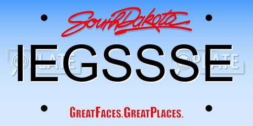 IEGSSSE South Dakota License Plate
