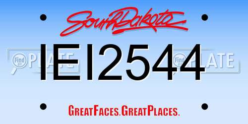 IEI2544 South Dakota License Plate
