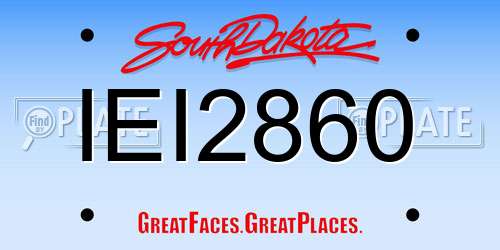 IEI2860 South Dakota License Plate