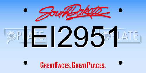 IEI2951 South Dakota License Plate