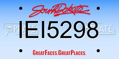 IEI5298 South Dakota License Plate