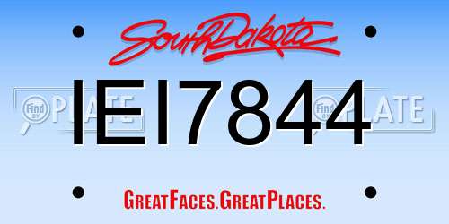 IEI7844 South Dakota License Plate