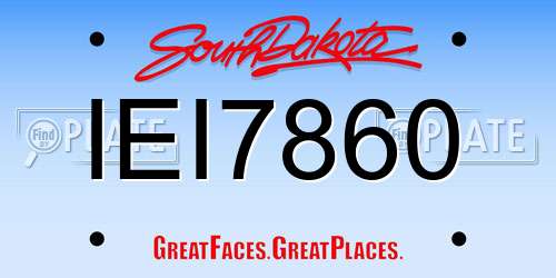 IEI7860 South Dakota License Plate