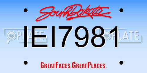 IEI7981 South Dakota License Plate