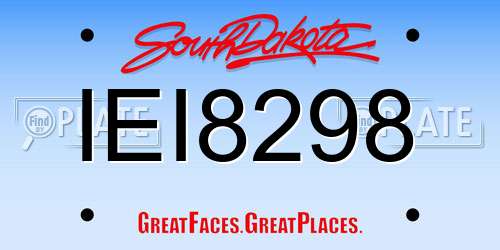 IEI8298 South Dakota License Plate