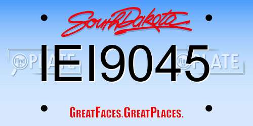 IEI9045 South Dakota License Plate