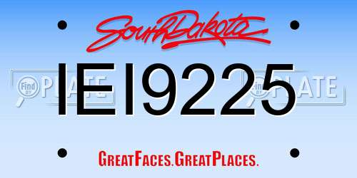IEI9225 South Dakota License Plate
