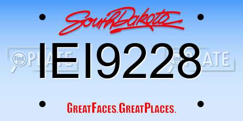 IEI9228 South Dakota License Plate
