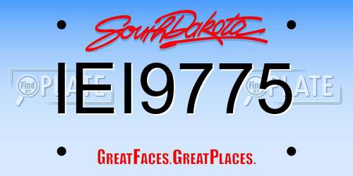 IEI9775 South Dakota License Plate