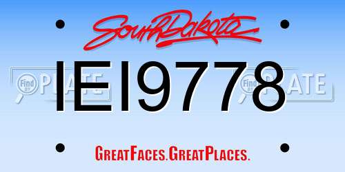 IEI9778 South Dakota License Plate