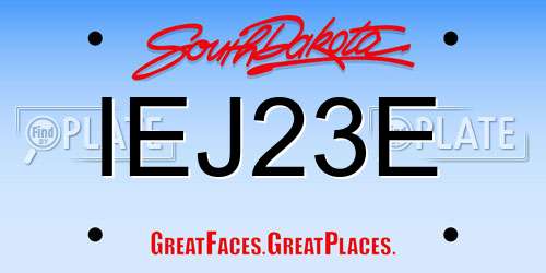 IEJ23E South Dakota License Plate
