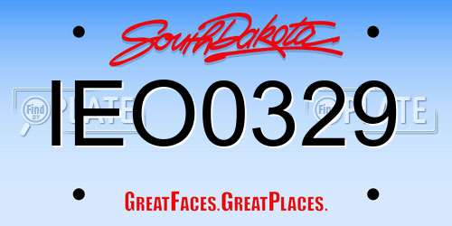 IEO0329 South Dakota License Plate