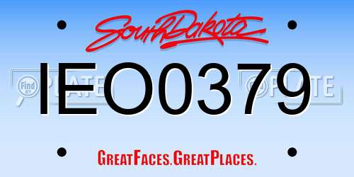IEO0379 South Dakota License Plate