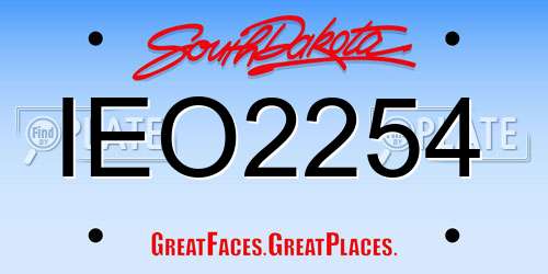 IEO2254 South Dakota License Plate