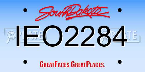 IEO2284 South Dakota License Plate
