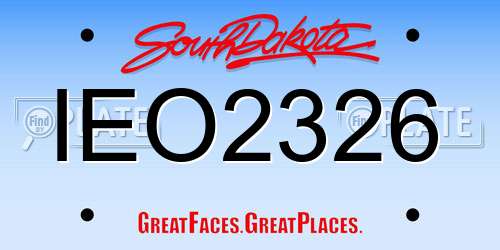 IEO2326 South Dakota License Plate