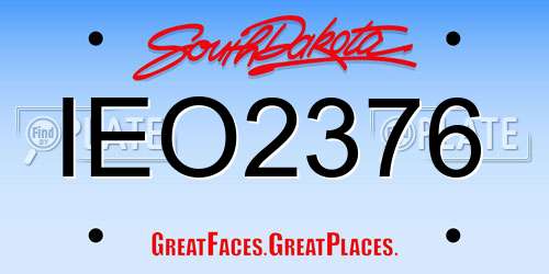 IEO2376 South Dakota License Plate