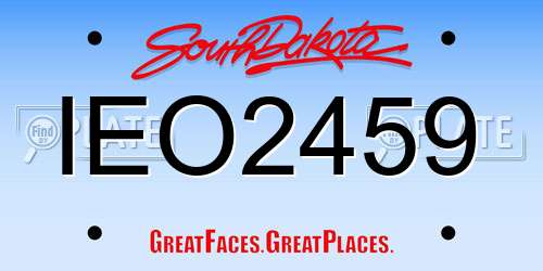 IEO2459 South Dakota License Plate