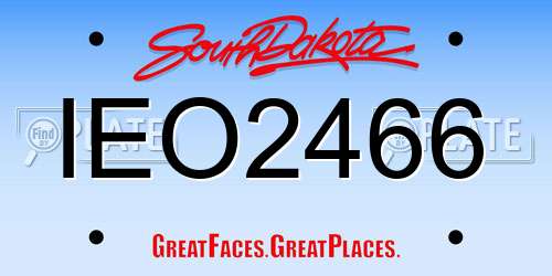 IEO2466 South Dakota License Plate