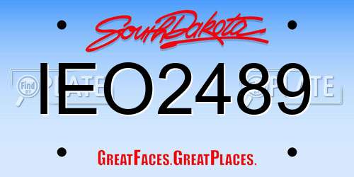 IEO2489 South Dakota License Plate