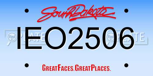 IEO2506 South Dakota License Plate
