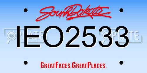 IEO2533 South Dakota License Plate