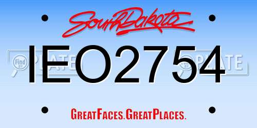 IEO2754 South Dakota License Plate