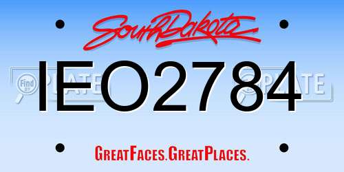 IEO2784 South Dakota License Plate
