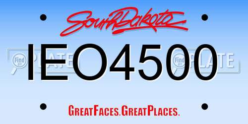 IEO4500 South Dakota License Plate