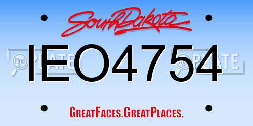 IEO4754 South Dakota License Plate