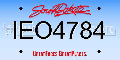 IEO4784 South Dakota License Plate
