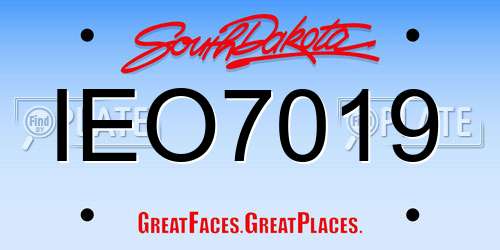 IEO7019 South Dakota License Plate