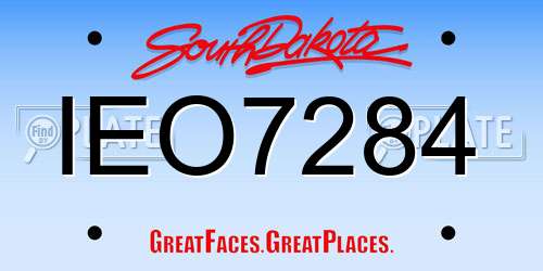 IEO7284 South Dakota License Plate